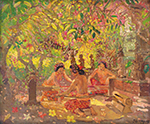 Famous Bali Artist Merpres painting on canvas BAA0051