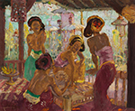 Famous Bali Artist Merpres painting on canvas BAA0054