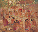 Famous Bali Artist Merpres painting on canvas BAA0055