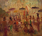 Famous Bali Artist Merpres painting on canvas BAA0059