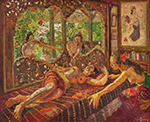 Famous Bali Artist Merpres painting on canvas BAA0061