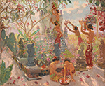 Famous Bali Artist Merpres painting on canvas BAA0063