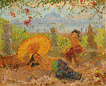 Famous Bali Artist Merpres painting on canvas BAA0067