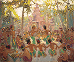 Famous Bali Artist Merpres painting on canvas BAA0068