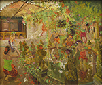 Famous Bali Artist Merpres painting on canvas BAA0071