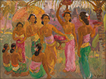 Famous Bali Artist Merpres painting on canvas BAA0078