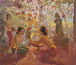 Famous Bali Artist Merpres painting on canvas BAA0083