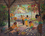 Famous Bali Artist Merpres painting on canvas BAA0084