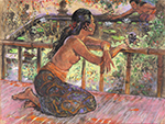 Famous Bali Artist Merpres painting on canvas BAA0092
