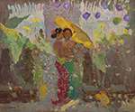 Famous Bali Artist Merpres painting on canvas BAA0095