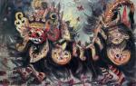 Traditional Bali painting on canvas BAT0026