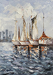 Boats painting on canvas BOA0004