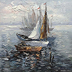 Boats painting on canvas BOA0024