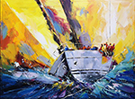 Boats painting on canvas BOA0036