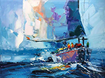 Boats painting on canvas BOA0038