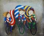 Children painting on canvas CHI0009