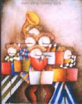 Children painting on canvas CHI0062