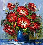 Flowers painting on canvas FLO0154