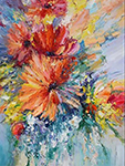 Flowers painting on canvas FLO0156