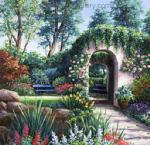  ,  GAR0048 Oil painting of Garden for Sale