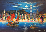 Hong Kong painting on canvas HKG0001