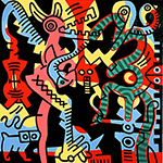 Keith Haring replica painting Hari25