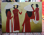 Paintings In Stock Vietnamese Women  painting on canvas INS0037