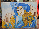 Paintings In Stock Venetian Mask  painting on canvas INS0038
