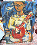 Paintings In Stock Guitar Player  painting on canvas INS0064