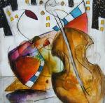  ,  MUC0016 Oil Painting of Musician