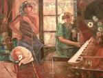  ,  MUC0025 Oil Painting of Musician