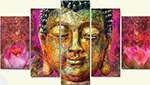 Group Painting Sets Buddha 5 Panel painting on canvas PAB0003