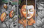 Group Painting Sets Buddha 5 Panel painting on canvas PAB0004