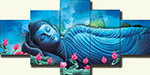 Group Painting Sets Buddha 5 Panel painting on canvas PAB0005