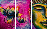 Group Painting Sets Buddha 3 Panel painting on canvas PAB0006