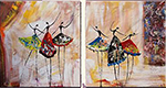 Group Painting Sets Dancing 2 Panel painting on canvas PAD0009