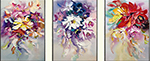 Group Painting Sets Flowers 3 Panel painting on canvas PAF0005