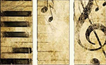 Group Painting Sets Music 3 Panel painting on canvas PAM0009