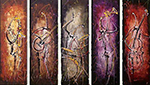 Group Painting Sets Music 5 Panel painting on canvas PAM0012