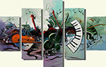 Group Painting Sets Music 5 Panel painting on canvas PAM0015