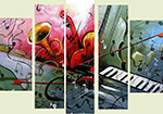 Group Painting Sets Music 5 Panel painting on canvas PAM0018