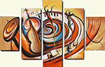 Group Painting Sets Music 5 Panel painting on canvas PAM0026