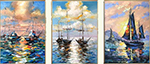 Group Painting Sets Seascape 3 Panel painting on canvas PAS0003