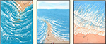 Group Painting Sets Seascape 3 Panel painting on canvas PAS0008