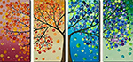 Group Painting Sets Forests 4 Panel painting on canvas PAT0002