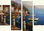 Group Painting Sets Places Mediterranean 4 Panel painting on canvas PAX0003