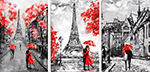 Group Painting Sets Places Paris 3 Panel painting on canvas PAX0009