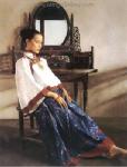 Traditional Chinese Ladies painting on canvas PRT0033