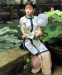  ,  PRT0051 OilonCanvas Painting of Oriental Lady for Sale