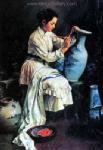 Traditional Chinese Ladies painting on canvas PRT0064